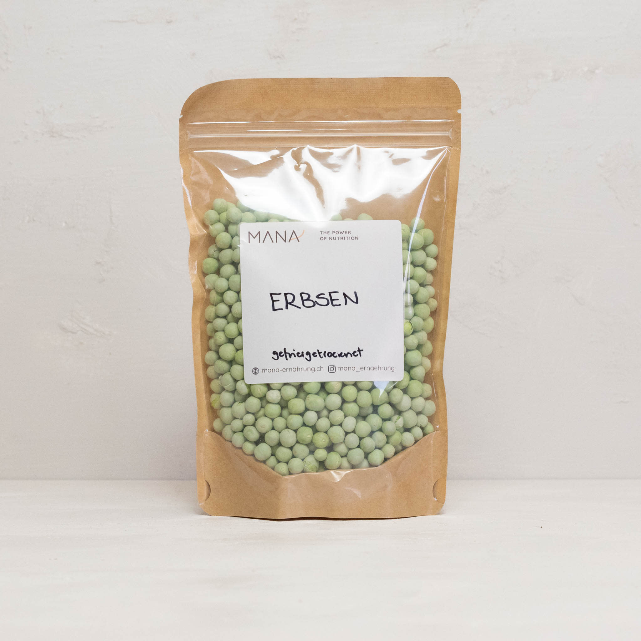 gefriergetrocknete Erbsen